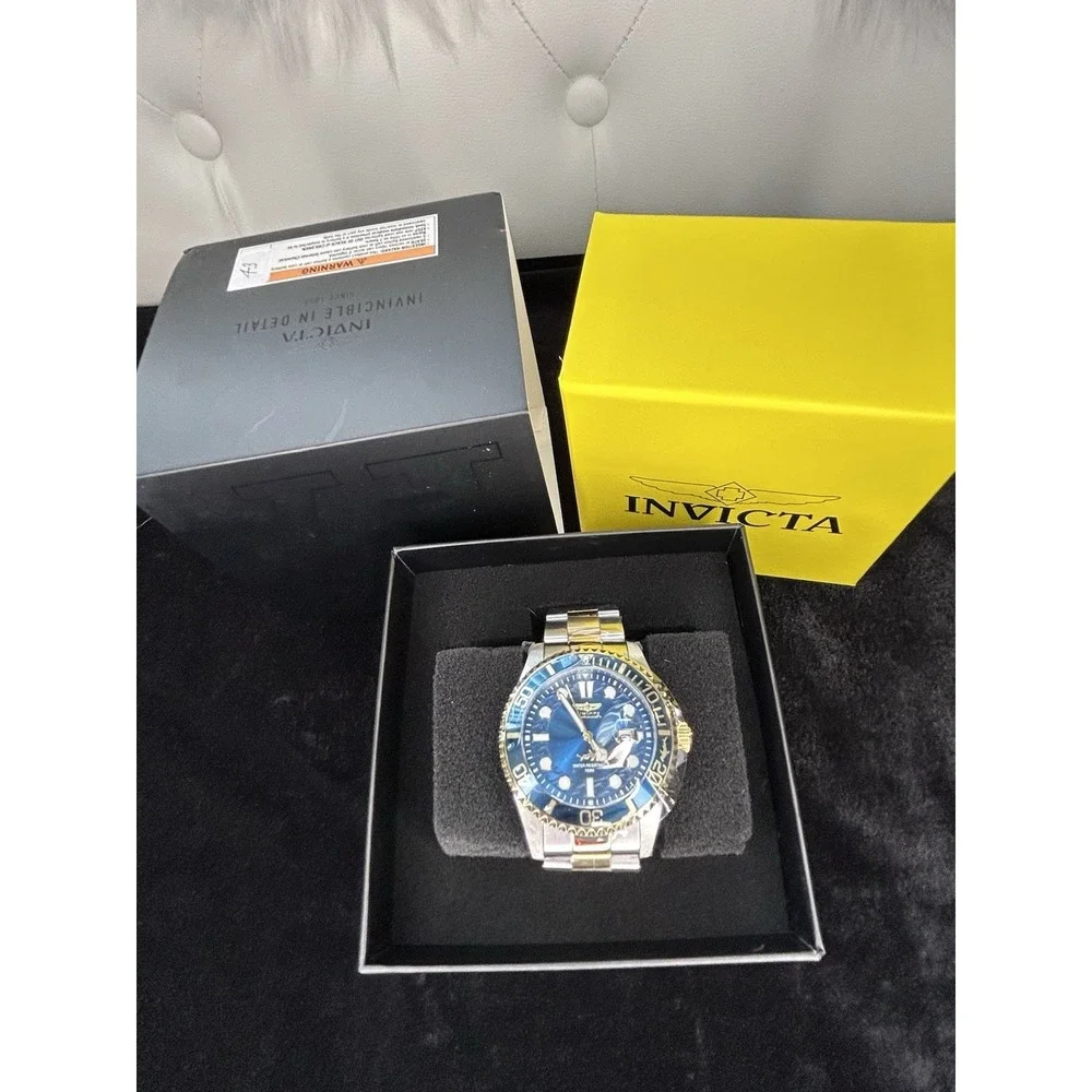 Invicta 30021 Pro Diver 43mm Blue Dial Stainless Steel Band Two Tone Mens Watch